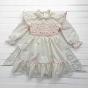 VINTAGE POLLY FLINDERS EUC/LN Hand Smocked Heirloom Cotton Batiste Dress